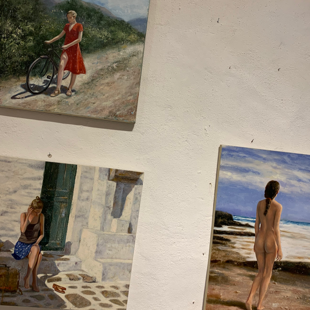 Galleriet Art Space beläget i en föredetta vingård i Exo Gonia på Santorini i Grekland