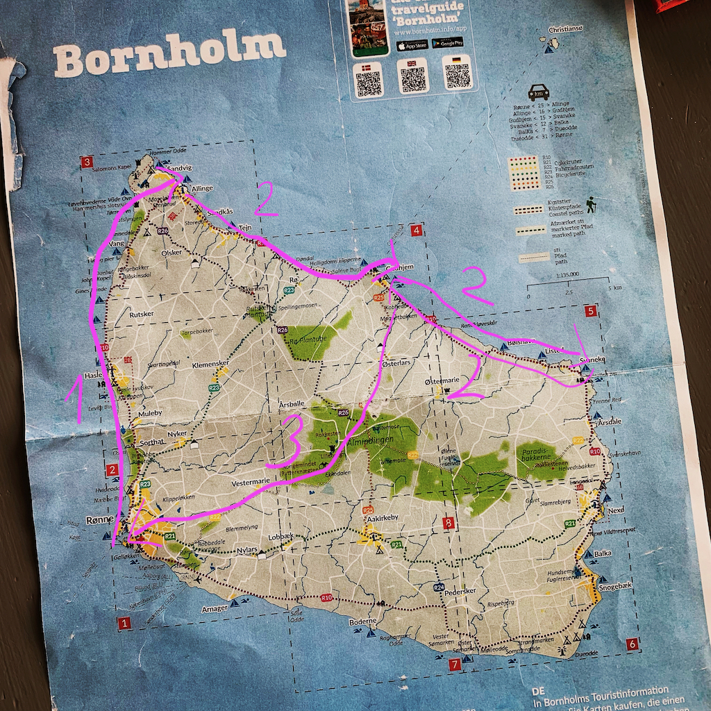 Karta över danska Bornholm