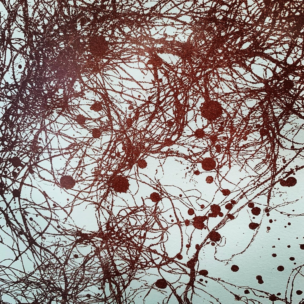 En detalj från ett konstverk av Inge Lise Westman på Bornholm Kunstmuseum i Danmark