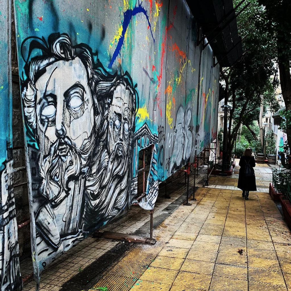Street art i Exarchia i Aten.