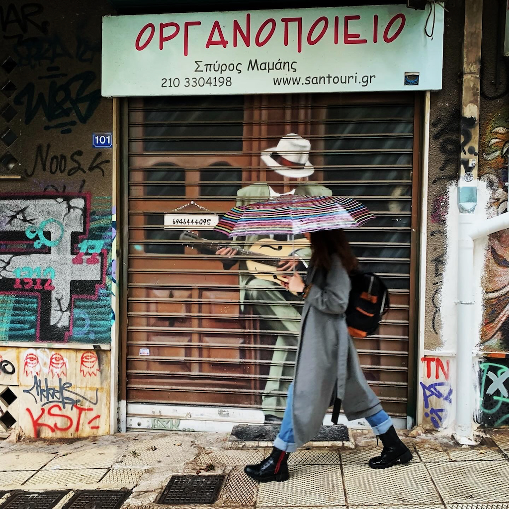 Street art i Exarchia i Aten.